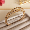 Bracelete Abaulado Vazado Cravejado Banho Ouro 18k