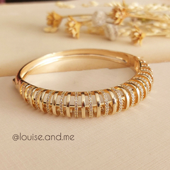 Bracelete Abaulado Vazado Cravejado Banho Ouro 18k - loja online