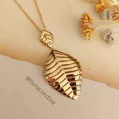 Colar Folha Banho Ouro 18k