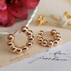 Brinco Argola Esferas Banho Ouro 18k
