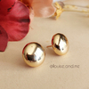 Brinco Botão 15mm Banho Ouro 18k