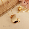 Colar Pingente Curvo Banho Ouro 18k