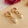 Brinco Argola Pingente Pérola Banho Ouro 18k