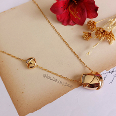 Colar Dois Pingentes Trançados Banho Ouro 18k - comprar online