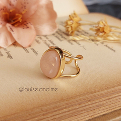 Imagem do Quartzo Rosa Anel Banho Ouro 18k (Ajustável)