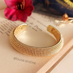 Bracelete Texturizado Esferas Banho Ouro 18k - comprar online