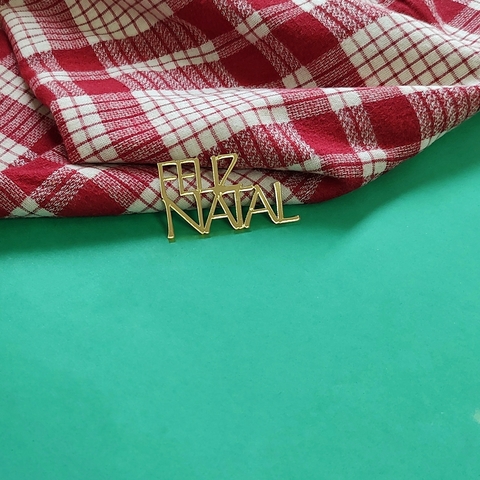 Aplique Acrílico - Feliz Natal 2 (Kit com 5)