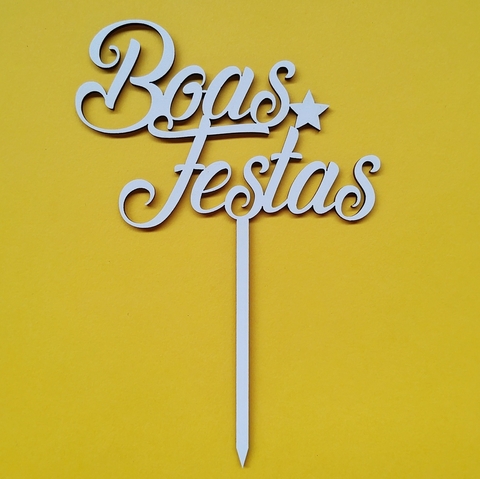 Cake Topper MDF - Boas Festas