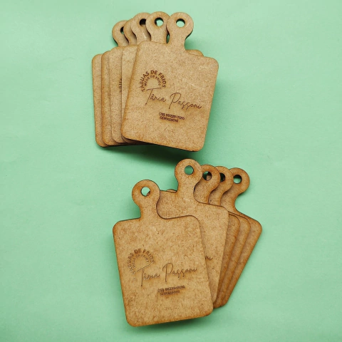 Tag Mini Tábua Retangular MDF - Kit com 10