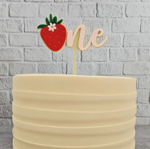 Cake Topper Acrílico - One Morango - comprar online