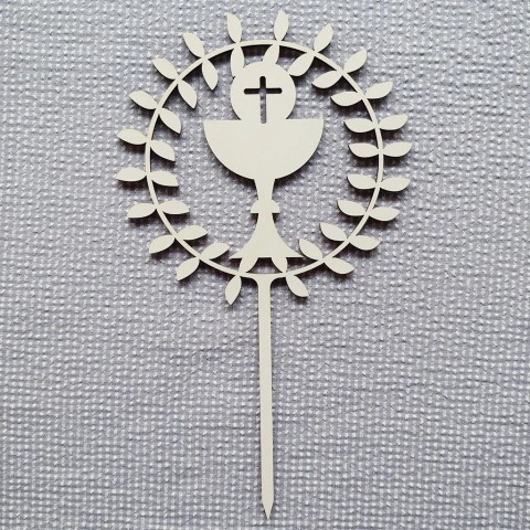 Cake Topper MDF - Guirlanda com Cálice
