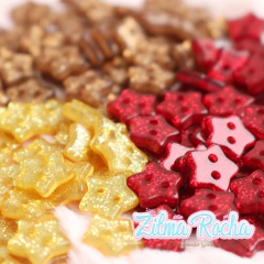 Mix Brilha Estrelinha Glitter- 36 Unidades - 11 mm