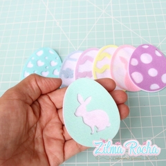 Ovos de Páscoa Decorados - 7 modelinhos com 7 cm - ZILMA ROCHA ESPACO DE ARTESANATO LTDA