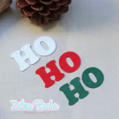 HO HO HO Letra Bastão - Recorte em Feltro - Escolha a cor e tamanho (Para quantidade veja na descrição) - comprar online
