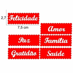Palavras Recortadas em Feltro com Fundo - Felicidade, Amor, Paz, Família, Saúde, Gratidão - Escolha a Cor - loja online