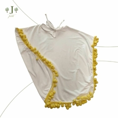 Saida Pompom Off White/Amarelo