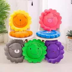 Almohadones Flor con Caritas de Animalitos