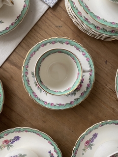Pocillo de cafe con plato Royal Staffordshire Clarice Cliff Nancy - HappyTea! - Vajilla vintage