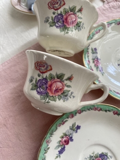 Taza de te con plato Clarice Cliff Nancy (craquel)