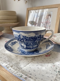 Tazon de desayuno Johnson Bros azul (taza con mancha en el interior) - comprar online