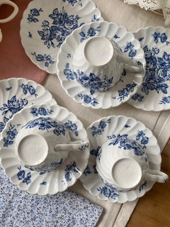 Set x 6 pocillos de cafe con plato Johnson Bros Devon Sprays - HappyTea! - Vajilla vintage