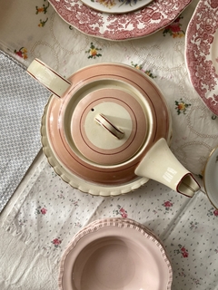 Tetera de loza inglesa Woods Ivory Ware (chip craquel) - HappyTea! - Vajilla vintage