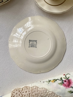 Plato de postre 18cm Meakin England crema/plata - comprar online