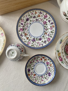 Trio de té porcelana fine bone china James Green & Nephew Crown Staffordshire - HappyTea! - Vajilla vintage