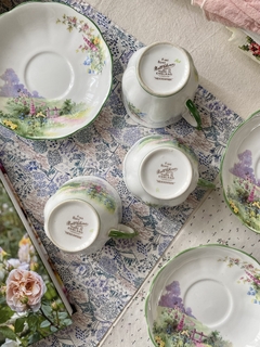 Taza de té con plato fine bone China Bell China Meadowside - comprar online