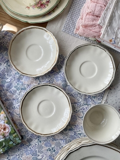 Taza de té grande con plato Alfred Meakin (craquel) - tienda online