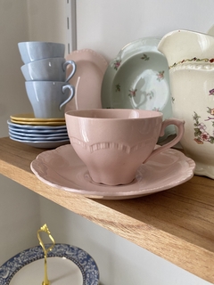 Taza de te con plato Meakin England Rosa (ver detalles)