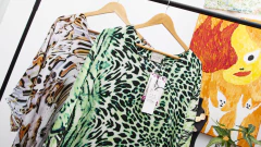 Vestido de seda Animal Print Verde