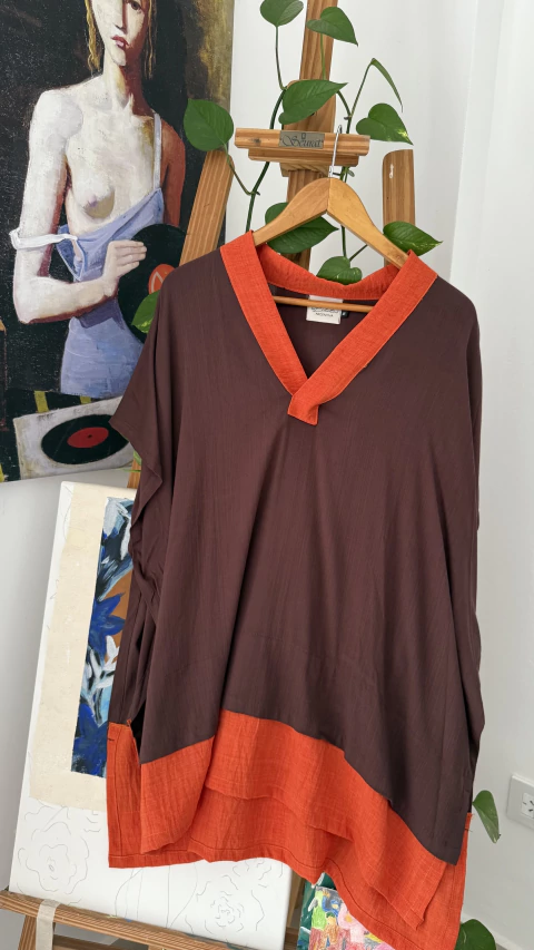 Blusa Combinada Marrón - comprar online