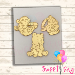 Aplique Pooh 5 cm (05 peças)