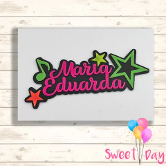 Aplique Nome Baladinha Neon ( 03 peças )