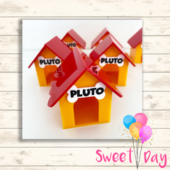 Casinha Pluto Mickey Acrílica Colorida (03 casinhas)