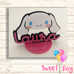 Aplique Cinnamoroll com nome 8 cm (03 unidades)