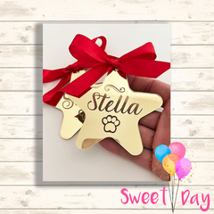 Kit Acrílico Estrelas Natal nomes editáveis 8 cm (05 unidades) - comprar online