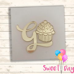 Aplique Letra com Cup ou Donuts 5 cm ( 05 unidades)