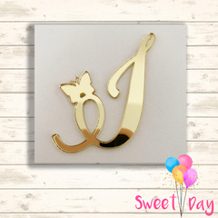 Aplique Letras com Borboleta 5 cm ( 05 peças ) - Sweet Day