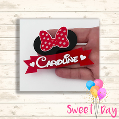 Aplique Minnie Faixa e nome 10 cm ( 05 peças)