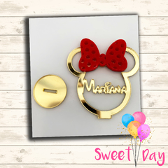 Aplique Minnie com laço 6 cm (05 peças)