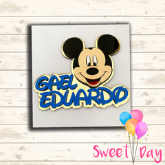Aplique Mickey com nome à escolha ( 03 peças)