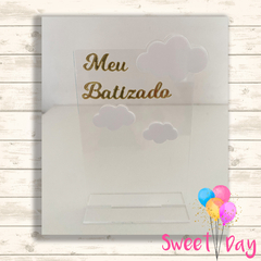 Cenário com base Batizado 12 cm x 8 cm ( 03 peças)