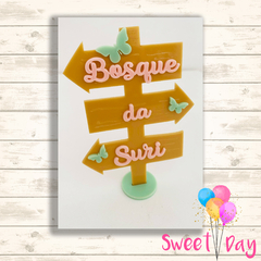 Placa Jardim ou Bosque 08 cm com base ( 05 unidades)