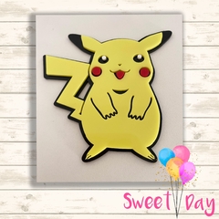 Aplique Pokemon Pikachu colorido 8 cm 03 peças