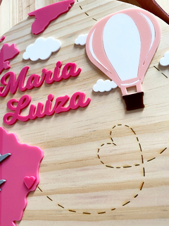 Enfeite de Maternidade Volta ao Mundo Rosa 24 cm - comprar online