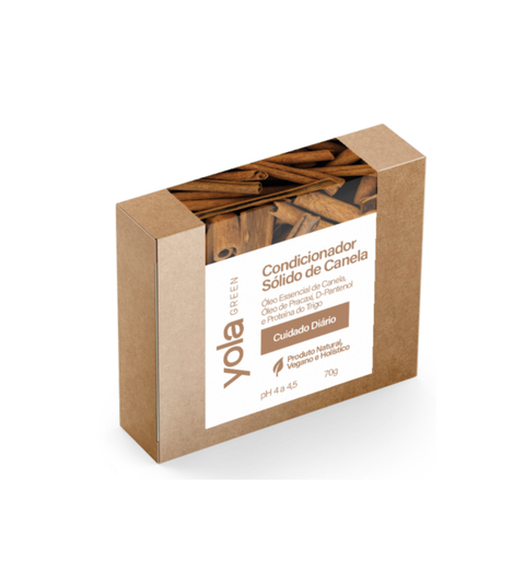 Condicionador Sólido (70g) com Canela, Pracaxi, Jaborandi, D-Pantenol e Proteína do Trigo