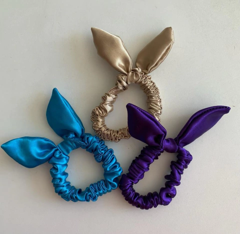 Trio de Xuxinhas de Cetim Com Orelha - tamanho Slim