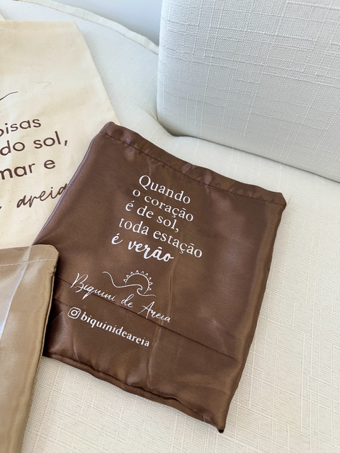 Bolsa cetim marrom